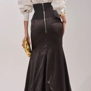 STAR OF THE NIGHT HIGH WAISTED CORSET MAXI SKIRT - L
